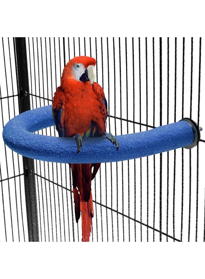 U-Shape Bird Perch Stand, Blue Quartz Sand Textured, 10.2 Inch, for Parrots Macaws Large Parakeets - Image 1