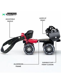 Jaspo Challenger Roller Skates For Kids (Ages 3-7), Adjustable Fit (Foot Length 18-21 Cm), Metal Body, Premium 45Mm 85A Pvc Wheels, Perfect Beginner Quad Skates  - Image 3