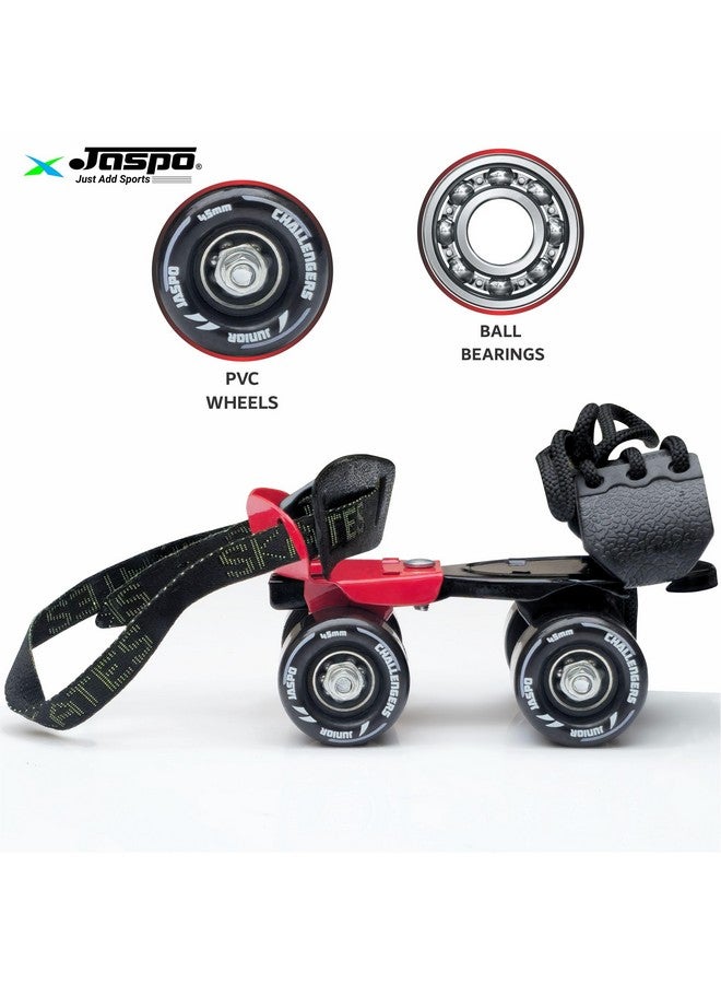 Jaspo Challenger Roller Skates For Kids (Ages 3-7), Adjustable Fit (Foot Length 18-21 Cm), Metal Body, Premium 45Mm 85A Pvc Wheels, Perfect Beginner Quad Skates - Image 2