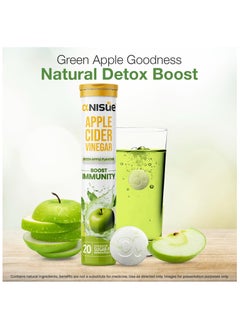 Anisue Apple cider vinegar PACK OF 2 Green Apple Flavour 40 Effervescent Tablets Pack Of 2 - 40 Tablets  - Image 5