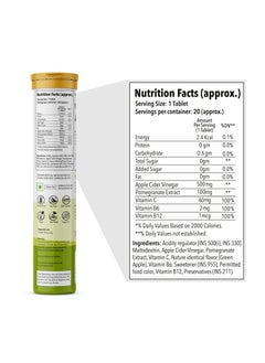 Anisue Apple cider vinegar PACK OF 2 Green Apple Flavour 40 Effervescent Tablets Pack Of 2 - 40 Tablets  - Image 4
