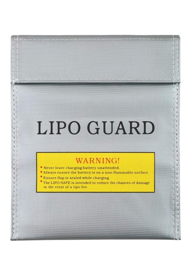 Rubik Fireproof Lipo Safe Bag, Fire Retardant Lipo Bag for Charging and Storage (23x18cm) Silver  - Image 1