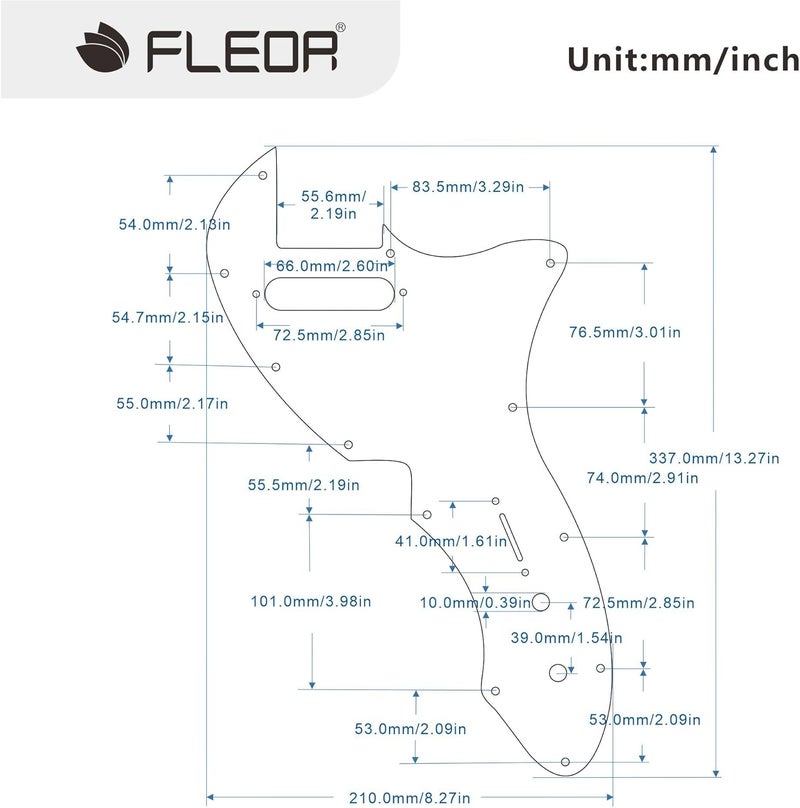 FLEOR 3ply Black TL Pickguard Guitar Pick Guard Plate with Screws Fit 69 TL Thinline Re-issue Guitar Part - Image 1