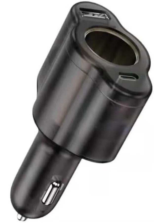 120W Dual USB Car Charger with Fast Charging, 3-Port Design, Compatible with Mobile Phone and Dash Cam, Black - Image 4