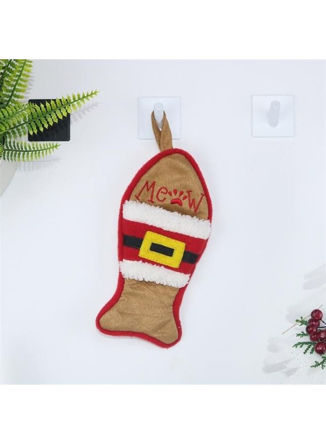 NIBEMINENT 2-Piece Multifunction Fish Shape Sock Gift Bag Knife Fork Sleeve Tree Pendant Decoration Multicolour - Image 4