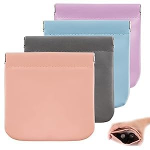 SHULABH CREATIVE Shulabh creative Cosmetic Bag Leather Organizer Pouch Pouchic Snap Closure Pouches Jollywish Snap Pouch Portable Pocket Cosmetic Bag No Zipper SelfClosing Small Makeup Pouch Multicolor 2 pcs  - Image 1