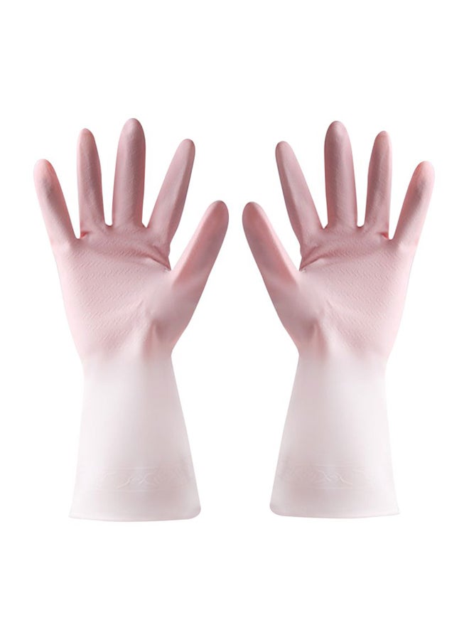 Two Tone Dishwashing Hand Gloves Pink/White L - Image 1