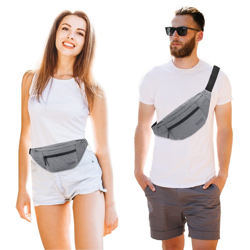Large Fanny Packs for Women Men with 4-Zipper Pockets,Gifts for Enjoy Festival Sports Workout Traveling Running Casual Hands-Free Water-Resistant Waist Pack Bag Wallets Carrying All Size of Phones - Image 2