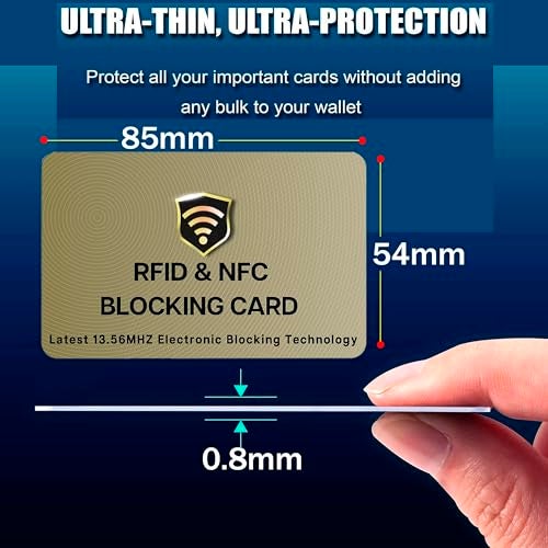 SaiTech IT RFID Protected Cards, 2 Pack One Card Protects Entire Wallet Purse For Men & Women, NFC Contactless Bank Debit Credit Card Protector ID ATM Guard Card – Golden - Image 2