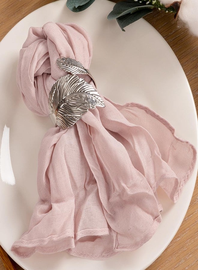 MLMC 24 Pack Pink Cheesecloth Napkins Boho Rustic Gauze Light Pink Cloth Napkins Washable 21"x21" for Wedding Bridal Shower Birthday Anniversary Dinner Decor - Image 1