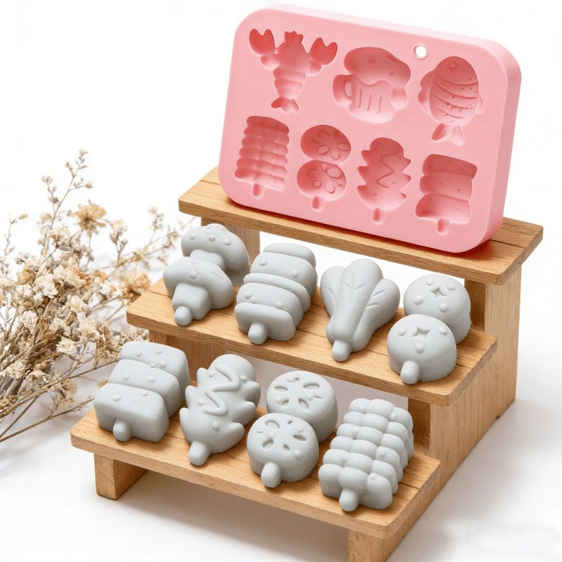 2 Pack BBQ Shaped Silicone Mold 11 Cavity For Lobster Grilled Fish Chocolate Cake - Image 5