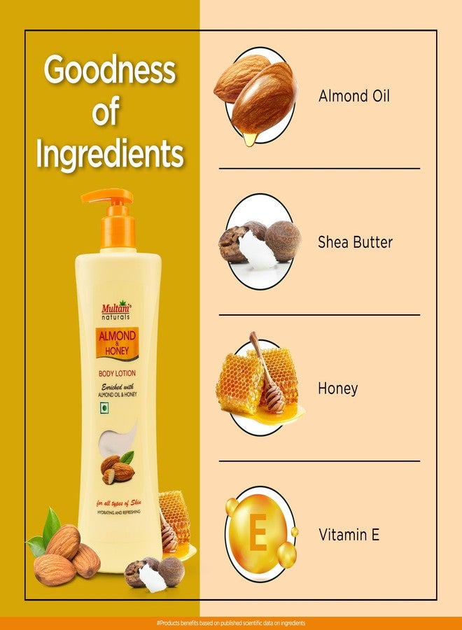 Multani Naturals Almond & Honey Body Lotion | Moisturising Body Lotion for Women & Men | Hydrating & Refreshing | Helps in Dryness Reduction & Softens The Skin | 400 ml (Pack of 2) - Image 3