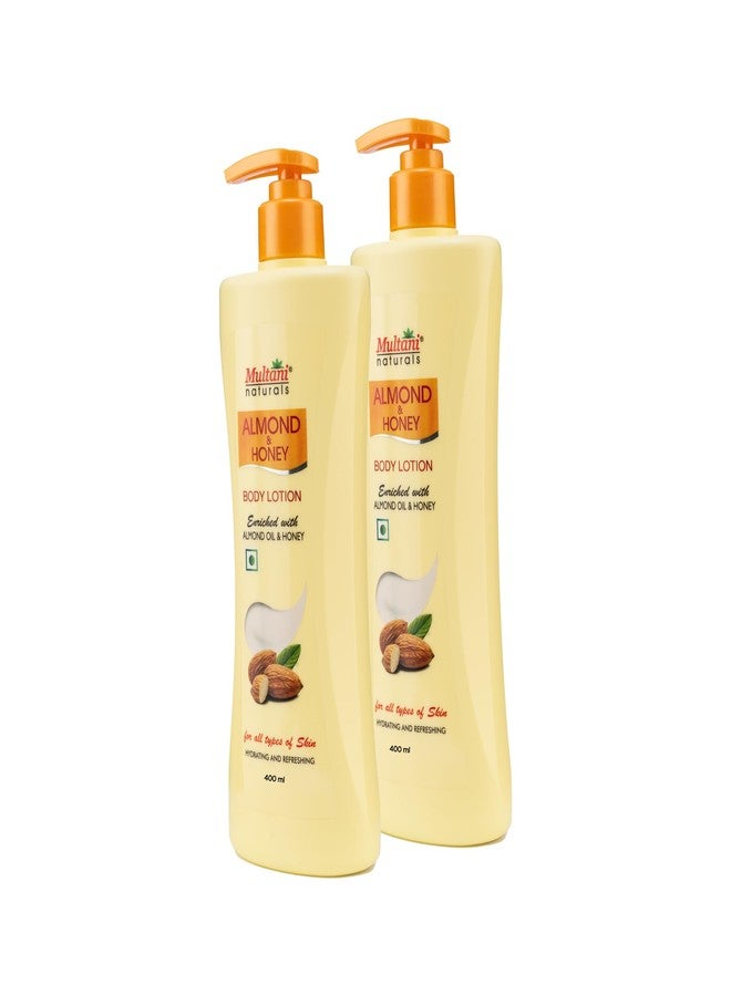 Multani Naturals Almond & Honey Body Lotion | Moisturising Body Lotion for Women & Men | Hydrating & Refreshing | Helps in Dryness Reduction & Softens The Skin | 400 ml (Pack of 2) - Image 1