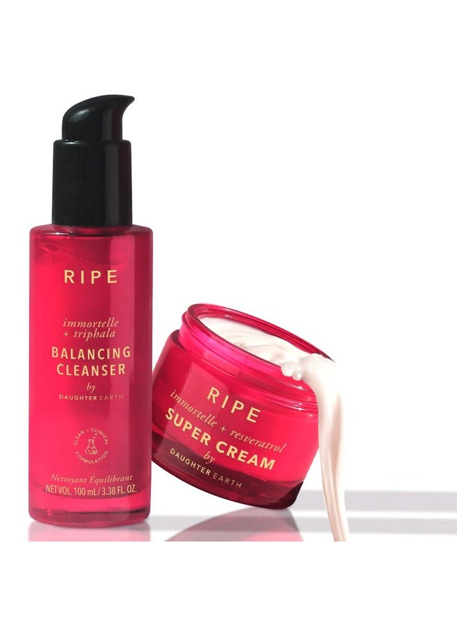 DAUGHTER EARTH Ripe Regime (Cleaner + Cream) Immortelle & Resveratrol | Menopause Hormonal Skin Care | Estrogen-Free With Peptides, Ceramides & Red Clover | Targets Firmness, Lines & Wrinkles - 100 Ml  - Image 1