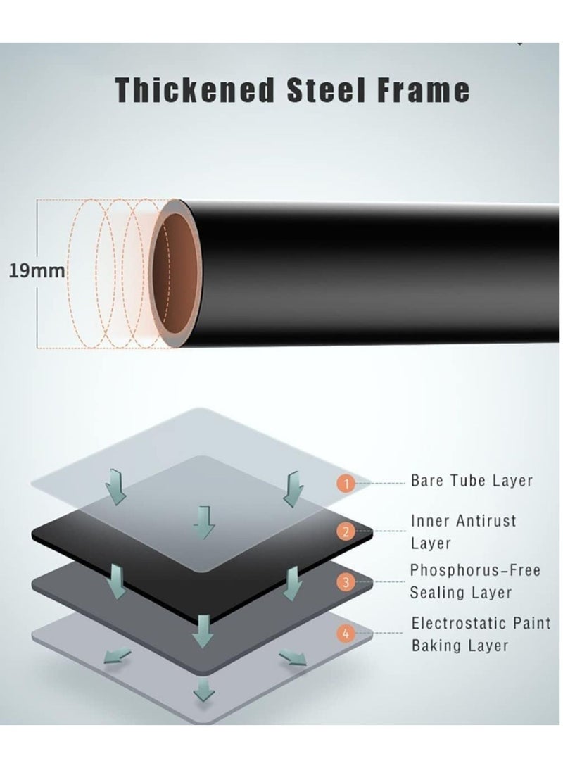بيتشو رف ملابس متحرك شديد التحمل، رف ملابس مزدوج القضبان، رف ملابس متعدد الوظائف بعجلات، علاقة ملابس بخطافات جانبية، سهل التجميع، مناسب للمنزل والمكتب وغرفة النوم والمزيد - Image 4