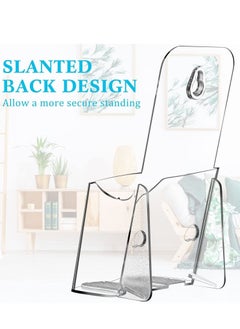 Y&D 5Pieces Acrylic Brochure Holder Stand Pamphlet 4 Inch Clear Literature Plastic Flyer Display for Vendors, Trifold, Brochure, Menu, Magazine, Pamphlet, Booklets  - Image 2