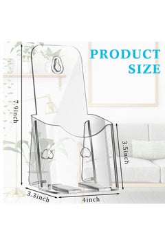 Y&D 5Pieces Acrylic Brochure Holder Stand Pamphlet 4 Inch Clear Literature Plastic Flyer Display for Vendors, Trifold, Brochure, Menu, Magazine, Pamphlet, Booklets  - Image 5