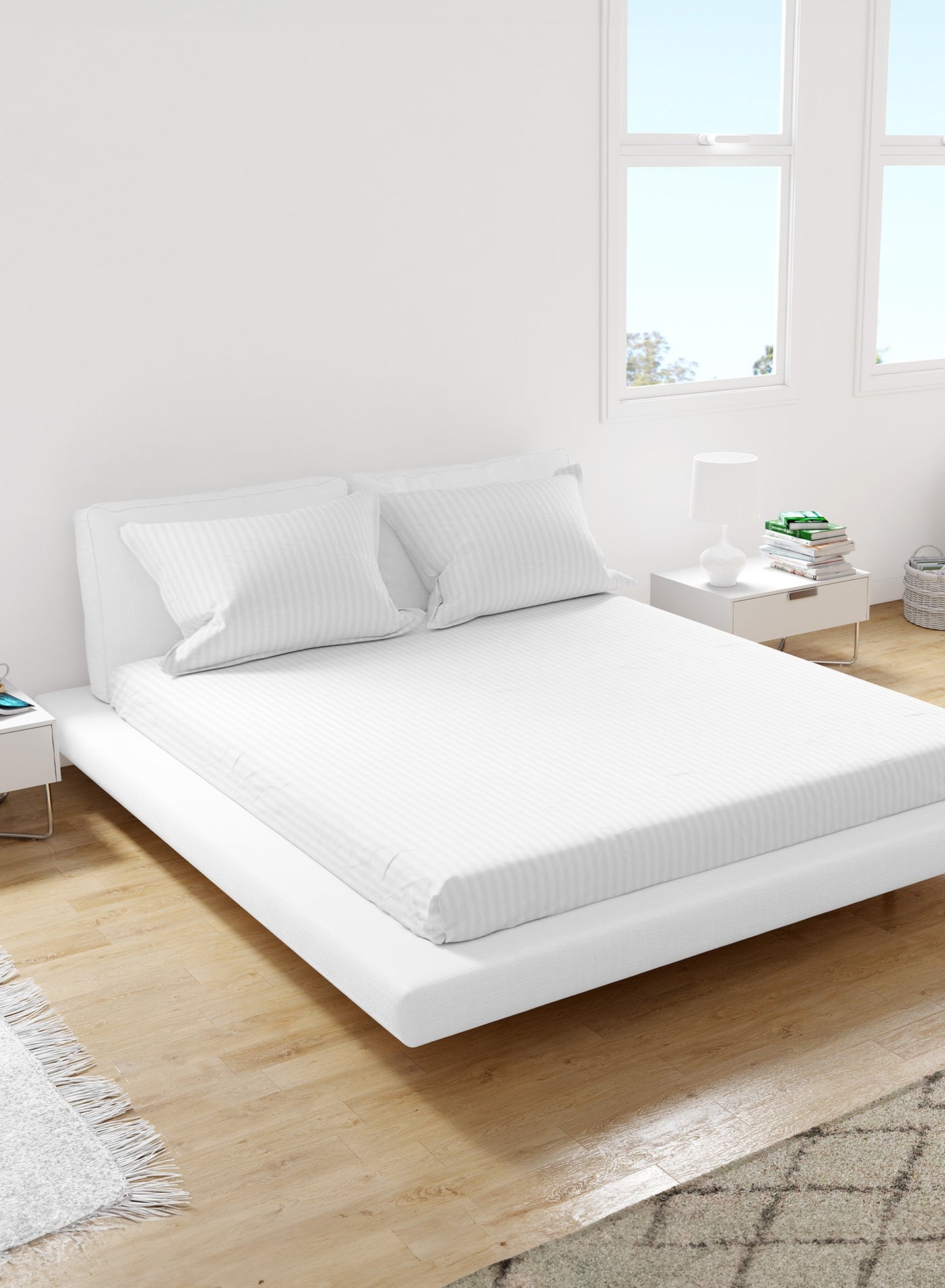 American Linen King Size Fitted Sheet 100% Cotton 200 Thread Count Breathable Bedding Sheet Comfortable Bed Sheets For Bedroom 200 x 200 cm White