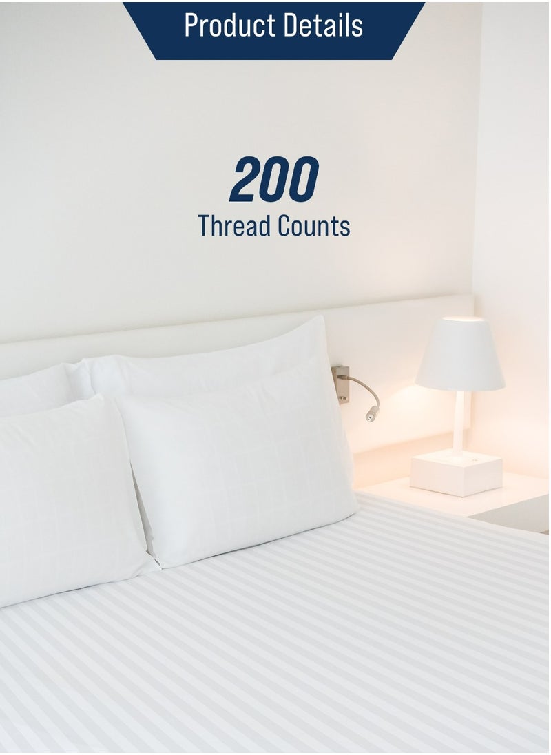 American Linen King Size Fitted Sheet 100% Cotton 200 Thread Count Breathable Bedding Sheet Comfortable Bed Sheets For Bedroom  200 x 200 cm White  - Image 3