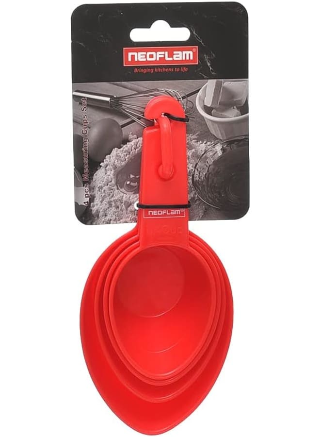 نيو فلام 4 Piece Neoflam Measuring Cups Set – MultiColor Plastic - Image 3