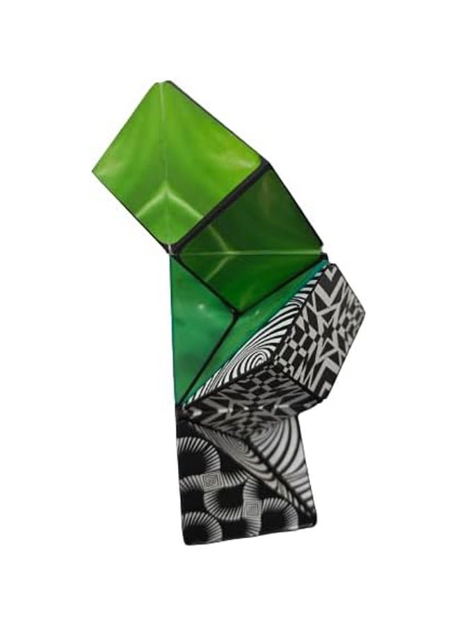 RATSAW Magic Cube Magnetic Puzzle Cube 3D Geometric Puzzle Rubik's Cube Gift for Kids Magnetic Rubik's Cube Brain Toys for Kids and Adults 70 Shapes Changeable Cube green - Image 3