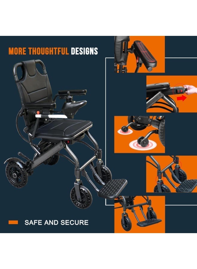 Cool Baby Electric Wheelchairs for Adults Lightweight Foldable, Wheelchairs for Adults Only 13.5kg, Can Last 12km, for Outdoor Light Home Travel (Maximum Bearing Weight 220 lbs) - Image 3