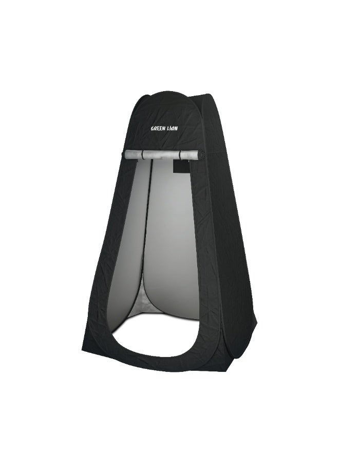 GREEN LION Privacy Pop-Up Tiolet Tent with Maximum Comfort & Durable Waterproof Material / Quick Setup and UV50+ Protection / Lightweight 170T Oxford Coating / Ventilation Windows / Storage Pocket / Sandbag Anchors - Black - Image 1