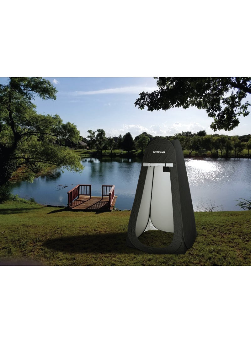 GREEN LION Privacy Pop-Up Tiolet Tent with Maximum Comfort & Durable Waterproof Material / Quick Setup and UV50+ Protection / Lightweight 170T Oxford Coating / Ventilation Windows / Storage Pocket / Sandbag Anchors - Black - Image 3