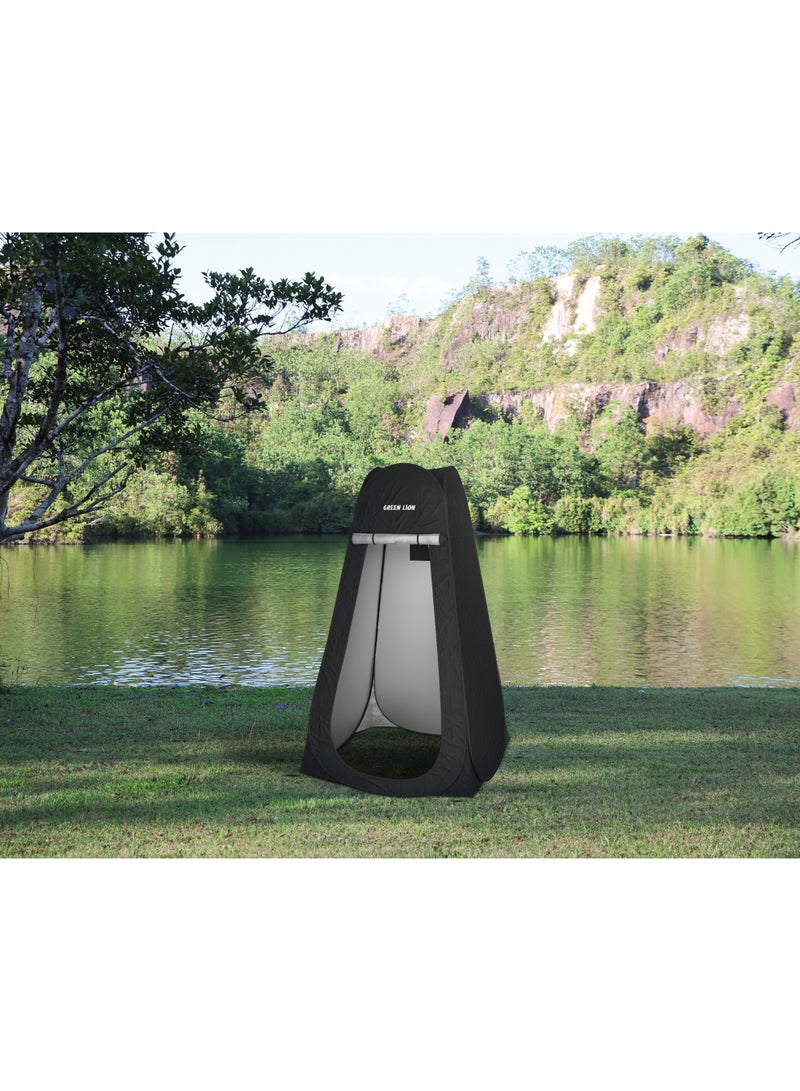 GREEN LION Privacy Pop-Up Tiolet Tent with Maximum Comfort & Durable Waterproof Material / Quick Setup and UV50+ Protection / Lightweight 170T Oxford Coating / Ventilation Windows / Storage Pocket / Sandbag Anchors - Black - Image 2