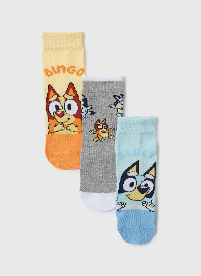 Matalan Kids Bluey 3 Pack Multicoloured Socks