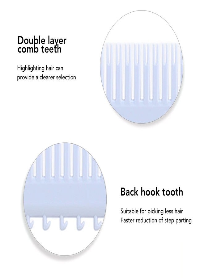 Semme Weaving Combs For Highlighting,Highlighting Clip Comb, Plastic Tail Comb with hook teeth,Fine Tooth Teasing Combs for Unisex,Hair Styling Rat Tail Parting Combs (Lavender) - Image 5