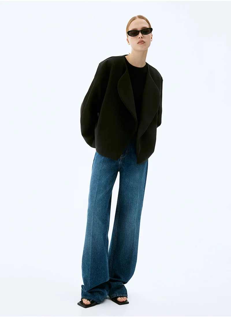 H&M Shawl-Collared Felted Jacket