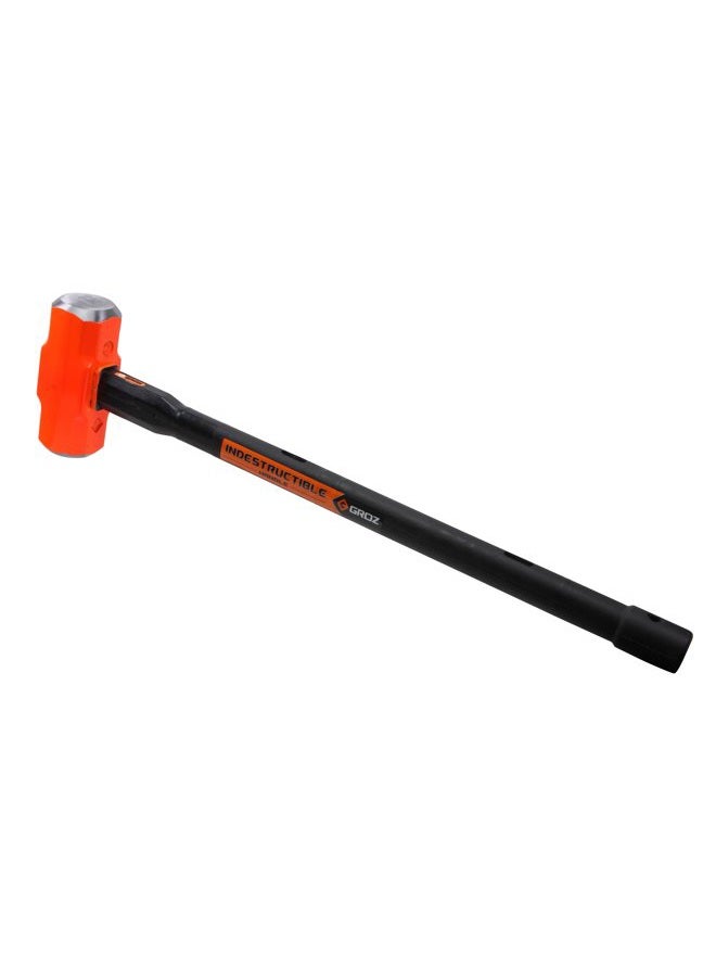 GROZ Heavy Duty 8lb Sledge Hammer with 24-Inch Indestructible Handle | Hard Face Steel Head 52 HRC | Steel Locking Plate | Hi-Visibility Head | Vulcanized Rubber Handle (34512) - Image 1