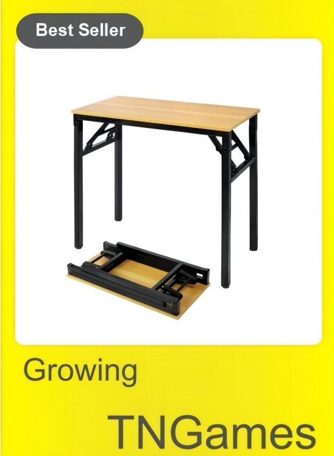 TNGames Folding Table Multi-Functional Portable Desk With Adjustable Height Legs For Computer Camping, Garden, Picnic,Coffee,BBQ,(80 * 40 * 75cm)  - Image 1