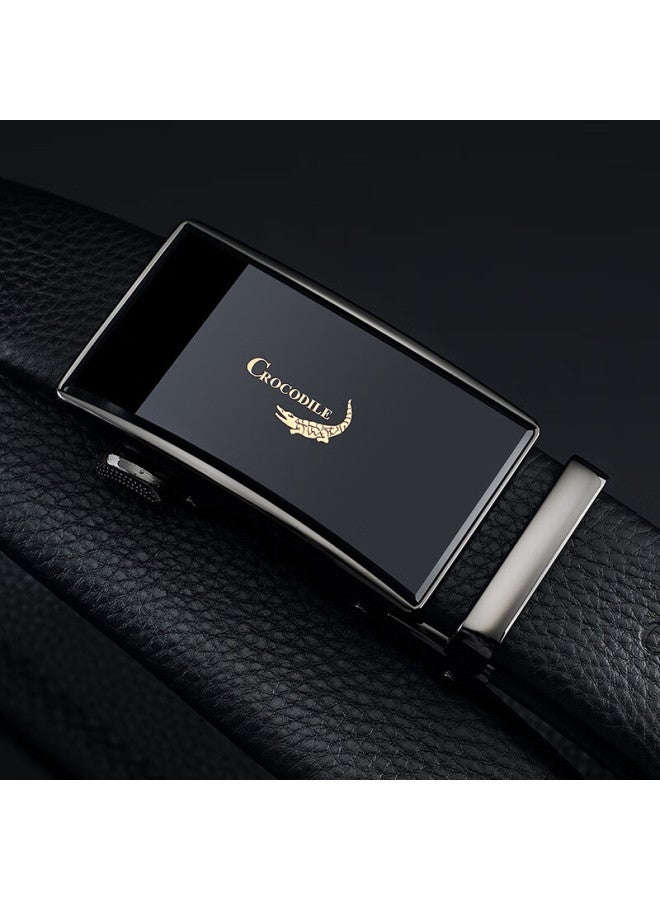 Crocodile Top-grain Leather Business Automatic Buckle Belt, Men's Waistband, Birthday Gift For Men, Dt620 - Image 5