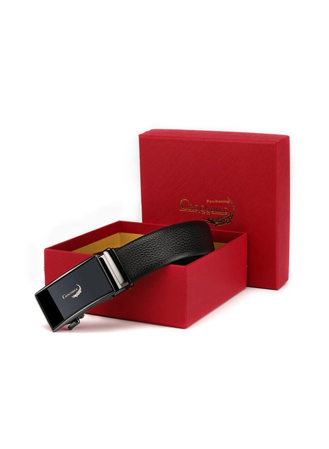 Crocodile Top-grain Leather Business Automatic Buckle Belt, Men's Waistband, Birthday Gift For Men, Dt620 - Image 4