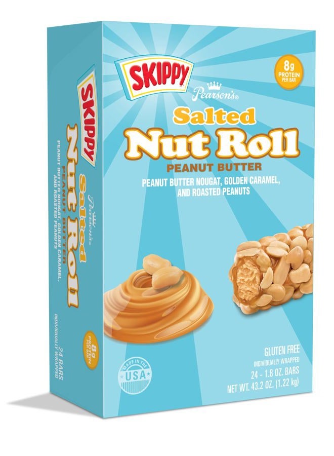 Pearson 's SKIPPY® Peanut Butter Salted Nut Roll | Peanut, Caramel, Peanut Butter Candy | 24 Full- Size Candy Bars |Bulk, Individually Wrapped - Image 1