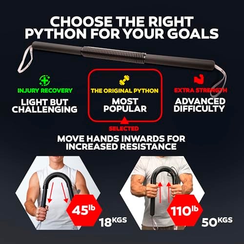 Core Prodigy Python Power Twister Bar - Upper Body Exercise for Chest, Shoulder, Forearm, Bicep and Arm Strengthening Workout Equipment by Core Prodigy (40-100 lb) - Image 2