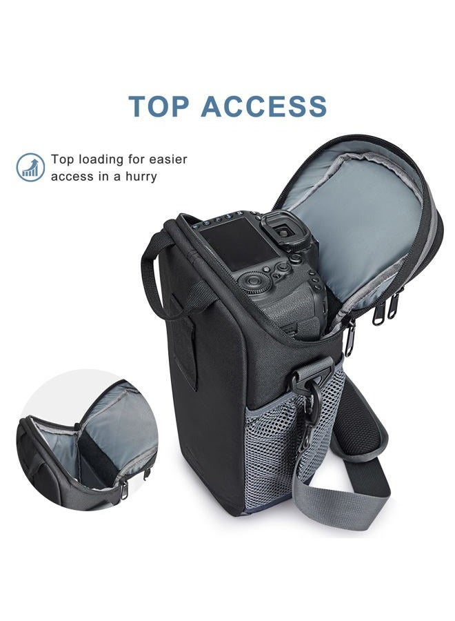 S-ZONE Camera Bag DSLR/SLR Waterproof Camera Case for Photographers Holster Compatible with Nikon Canon Sony, Dark Blue, Casual Daypack - Image 5