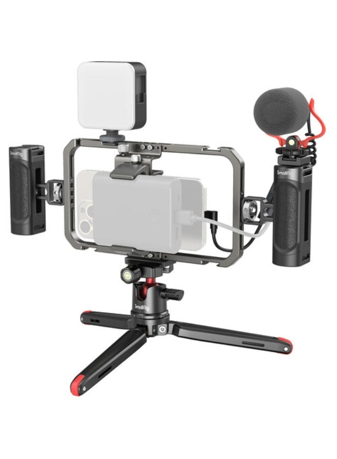 SMALLRIG SmallRig All-in-One Video Kit For Smartphone Creators with Audio and Lighting System 3384C  - Image 1