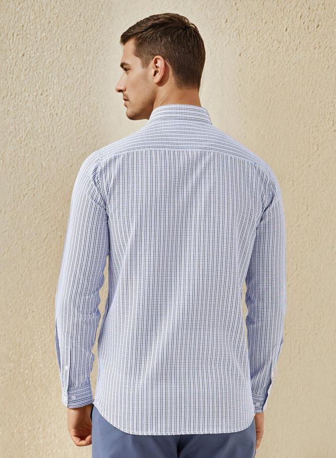 سبلاش فيڤ قميص كاروهات بقصة عادية وأكمام طويلة - Image 3