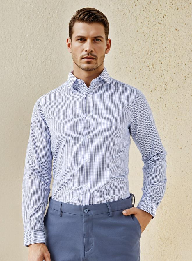 سبلاش فيڤ قميص كاروهات بقصة عادية وأكمام طويلة - Image 1