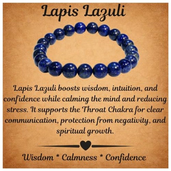ANAYA AGATE Healing Crystal Bracelet for Women and Men – 8mm Round Beaded Chakra Bracelet for Anxiety Relief – Elastic Adjustable Size Calming Bracelet