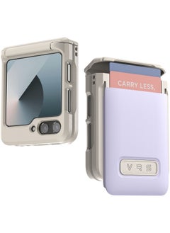 VRS Design D-Wallet Pebble Samsung Galaxy Z Flip 6 Case Cover Wallet [2 Card Holder Slot] with [Hinge Protection] - Purple  - Image 1