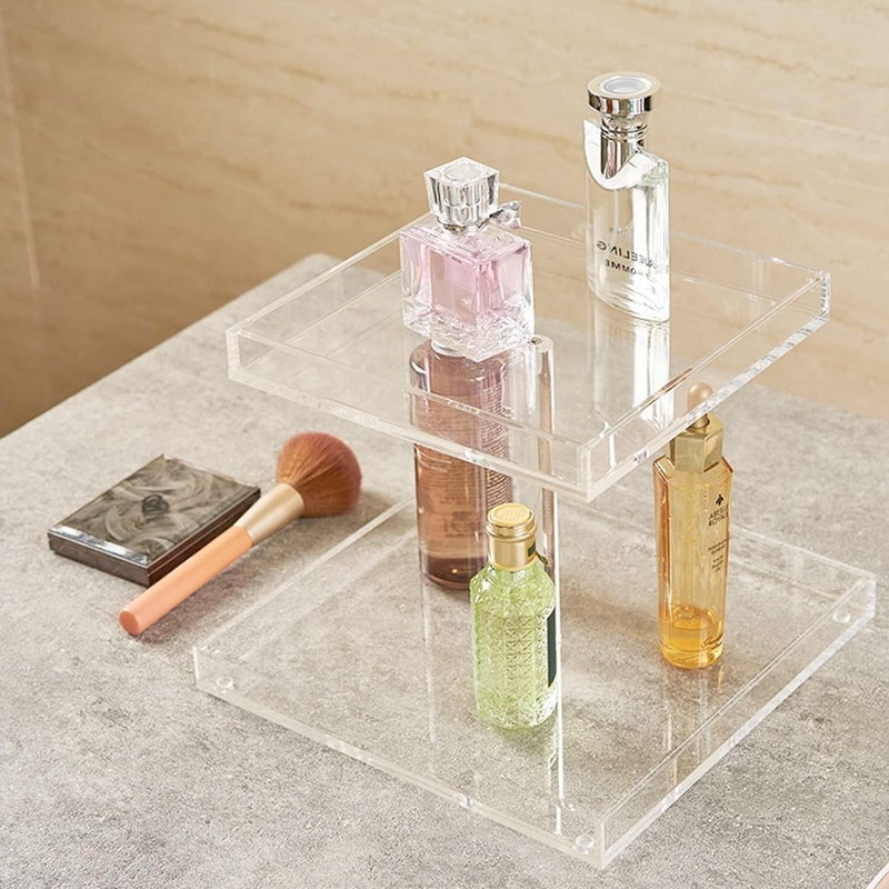 Al Raied ARS® Perfume Organizer Display Tray - Acrylic Handmade Large Vanity Tray, 6x9 inches, Clear - Image 3
