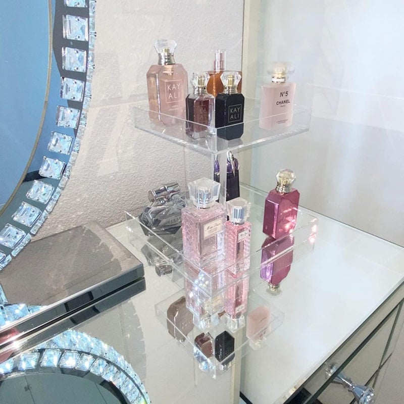 Al Raied ARS® Perfume Organizer Display Tray - Acrylic Handmade Large Vanity Tray, 6x9 inches, Clear - Image 2