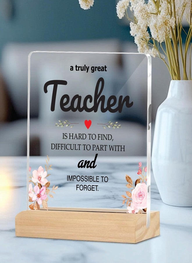 Giftplease Teacher Plaque with Wooden Stand Inspirational Desk Decor Gift for Mentor, Educator, Appreciation Keepsake for Teachers' Day, Birthday, or Farewell MP_91 - Image 2