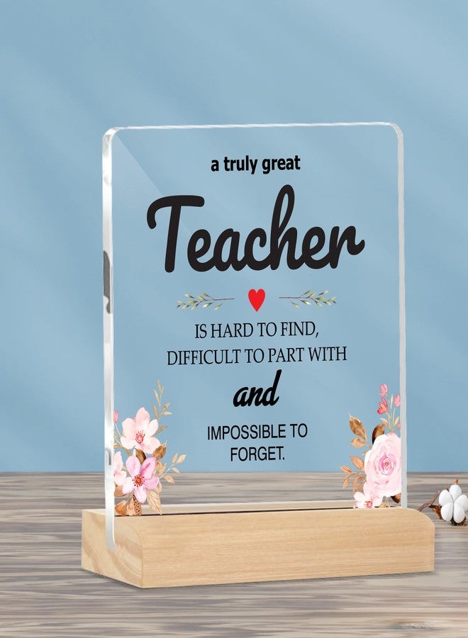 Giftplease Teacher Plaque with Wooden Stand Inspirational Desk Decor Gift for Mentor, Educator, Appreciation Keepsake for Teachers' Day, Birthday, or Farewell MP_91 - Image 5