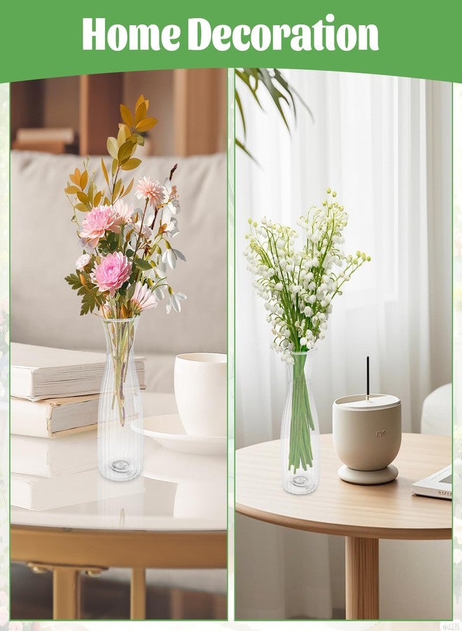 LOLYSIC 24 Pack Plastic Vase Bulk, Small Clear Flower Vase, Plastic Vases for Flowers, Crystal Bud Vases for Centerpieces, Wedding, Home Table Decorations, Formal Dinners - Image 4