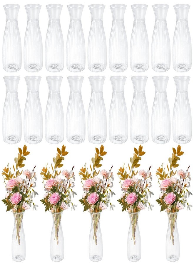 LOLYSIC 24 Pack Plastic Vase Bulk, Small Clear Flower Vase, Plastic Vases for Flowers, Crystal Bud Vases for Centerpieces, Wedding, Home Table Decorations, Formal Dinners - Image 1